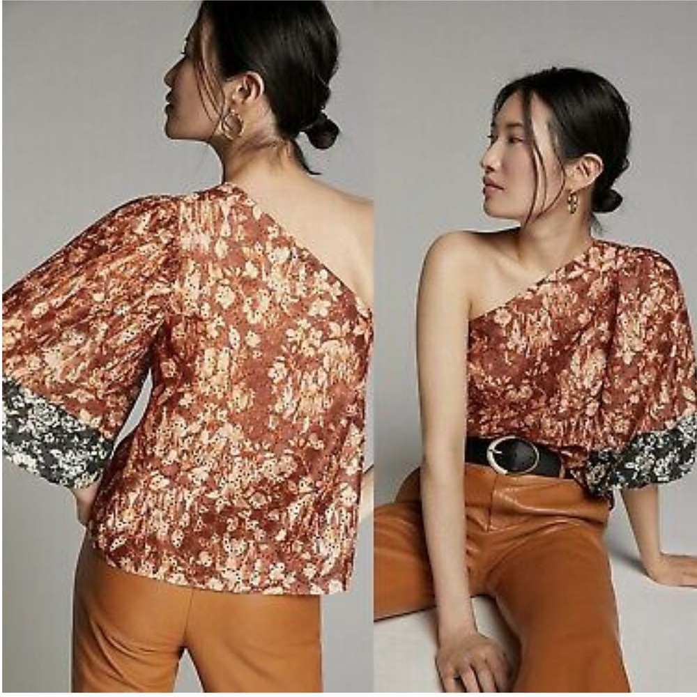Sachin&babi eyelet one shoulder blouse NWT Size L